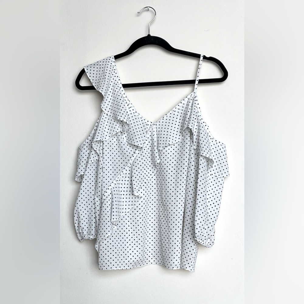 Bailey 44 Ruffled 3/4 Sleeve Polka Dot Blouse
